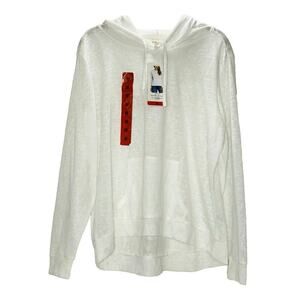 WEATHERPROOF VINTAGE Slub Hoodie Pullover Women Medium Cream White 1305075 NWT